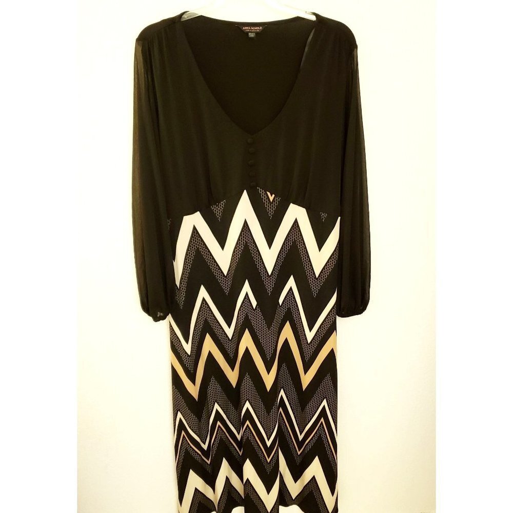 Anna Scholz x Simply Be Mesh Sleeve Maxi Dress Size 24 EUC